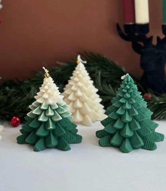 Set di Candele a forma di albero di Natale